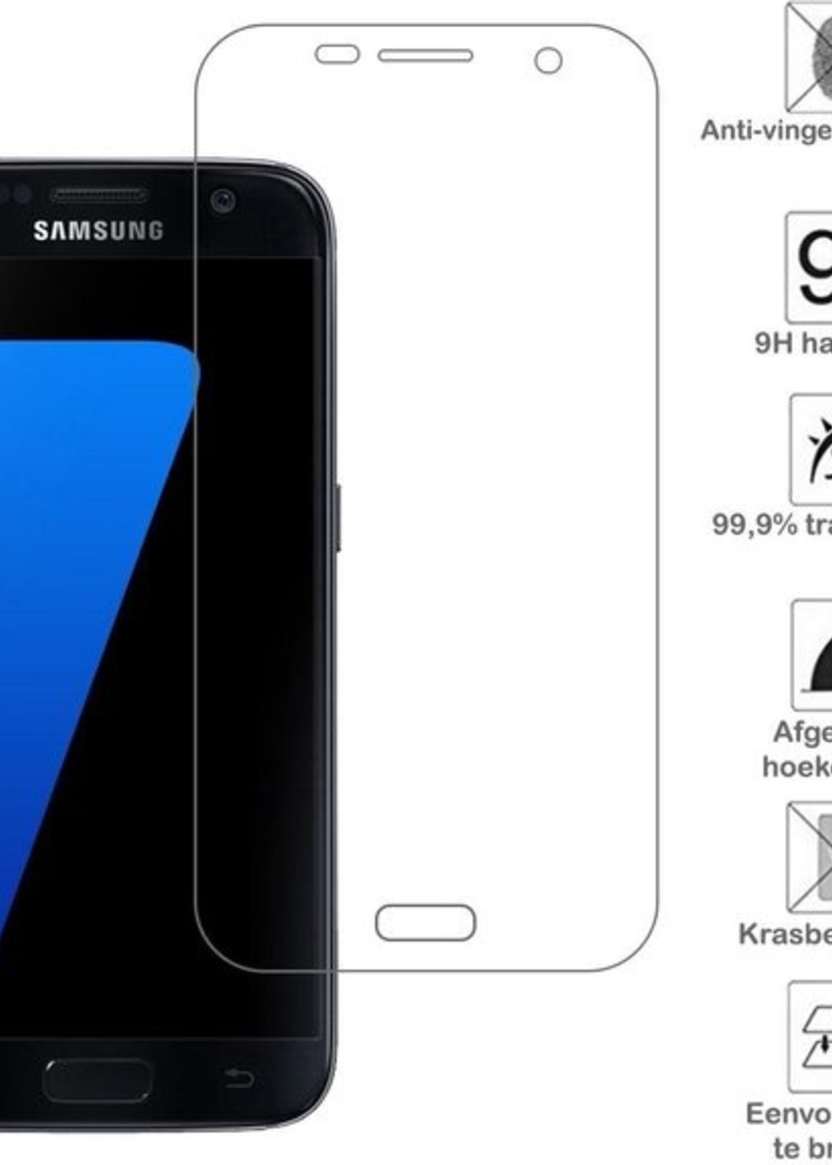 BTH Screenprotector Geschikt voor Samsung Galaxy S7 Screenprotector Glas Gehard Tempered Glass - Screenprotector Geschikt voor Samsung S7 Screen Protector Screen Cover