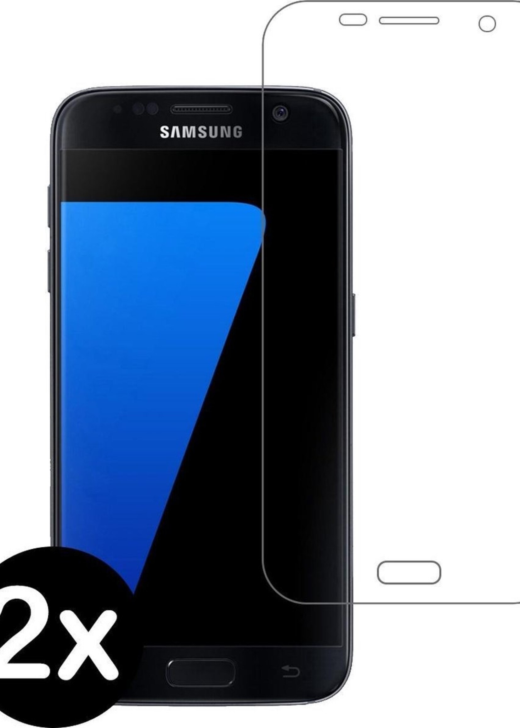 BTH Screenprotector Geschikt voor Samsung Galaxy S7 Screenprotector Glas Gehard Tempered Glass - Screenprotector Geschikt voor Samsung S7 Screen Protector Screen Cover - 2 PACK