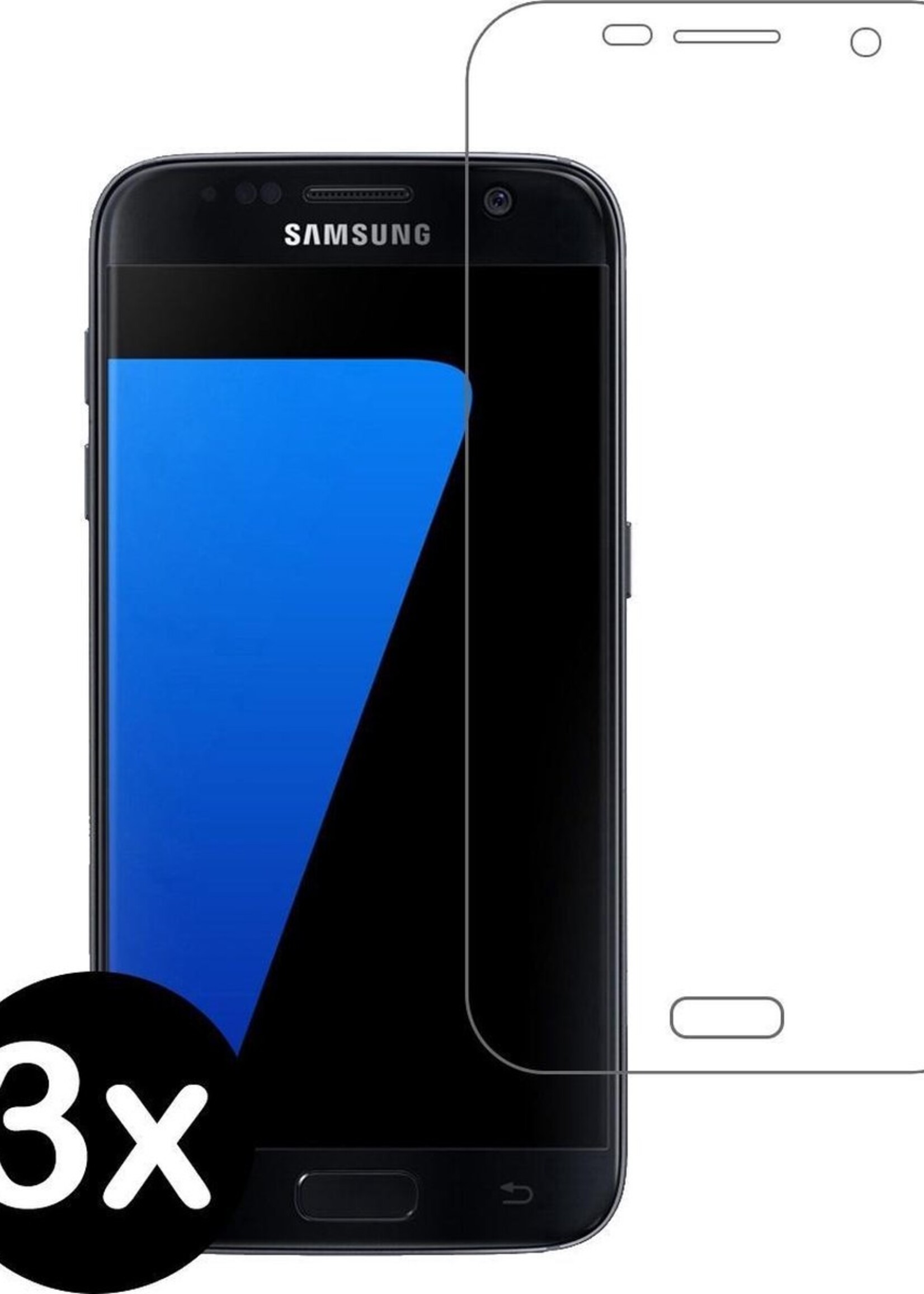 BTH Screenprotector Geschikt voor Samsung Galaxy S7 Screenprotector Glas Gehard Tempered Glass - Screenprotector Geschikt voor Samsung S7 Screen Protector Screen Cover - 3 PACK