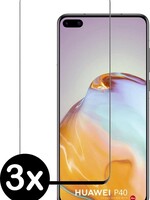 BTH BTH 3x Huawei P40 Screenprotector Tempered Glass Gehard Full Screen Cover