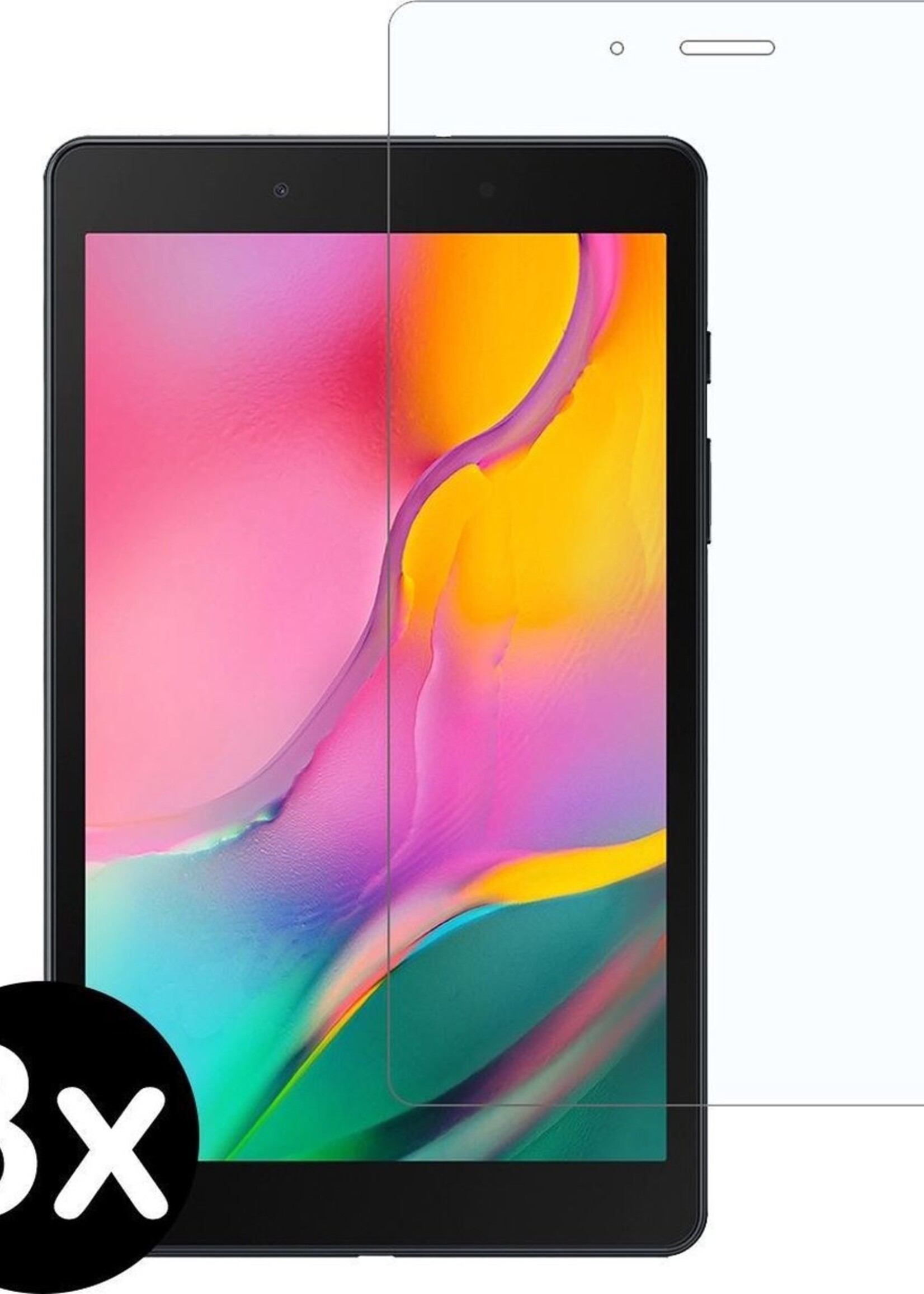 BTH Screenprotector Geschikt voor Samsung Galaxy Tab A 8.0 (2019) Screenprotector Tempered Glass Screen Protector Gehard Glas - Screenprotector Geschikt voor Samsung Tab A 8.0 (2019) Screenprotector Glas - 3 PACK