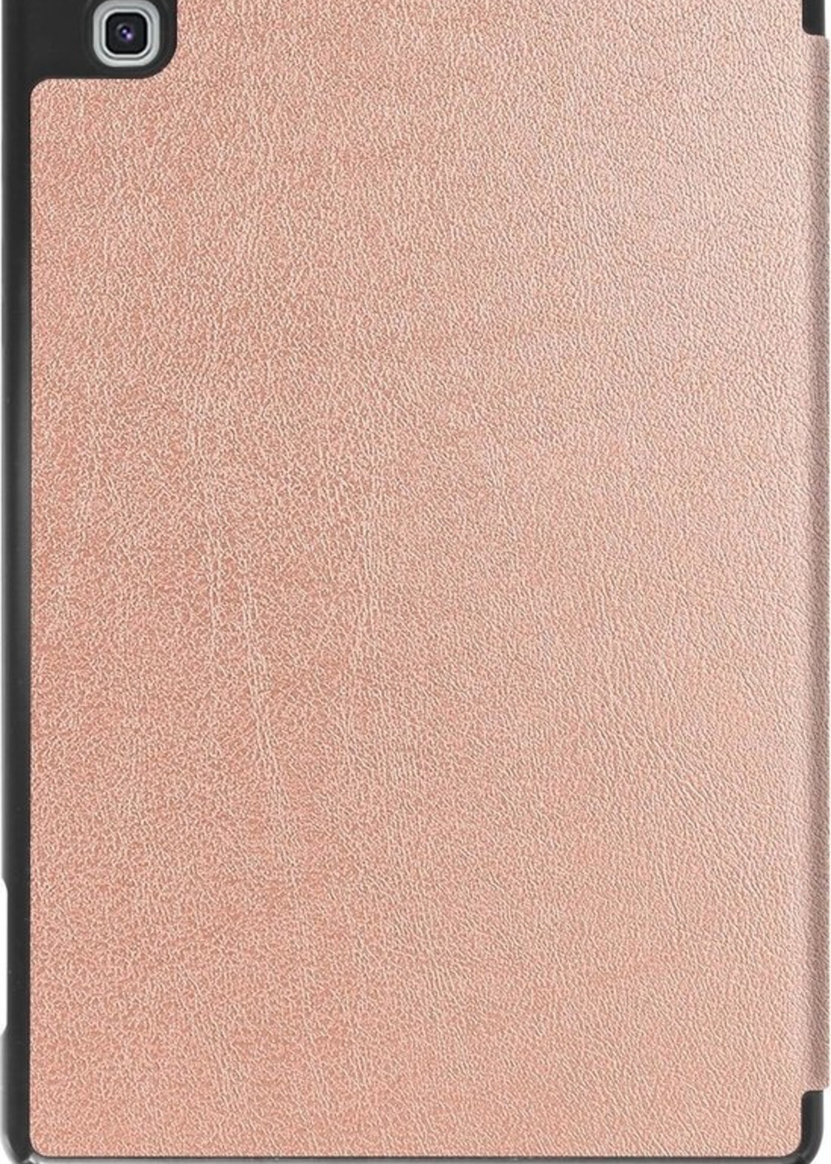BTH Hoes Geschikt voor Samsung Galaxy Tab S6 Lite Hoes Book Case Hoesje Trifold Cover Met Uitsparing Geschikt voor S Pen - Hoesje Geschikt voor Samsung Tab S6 Lite Hoesje Bookcase - Rosé goud
