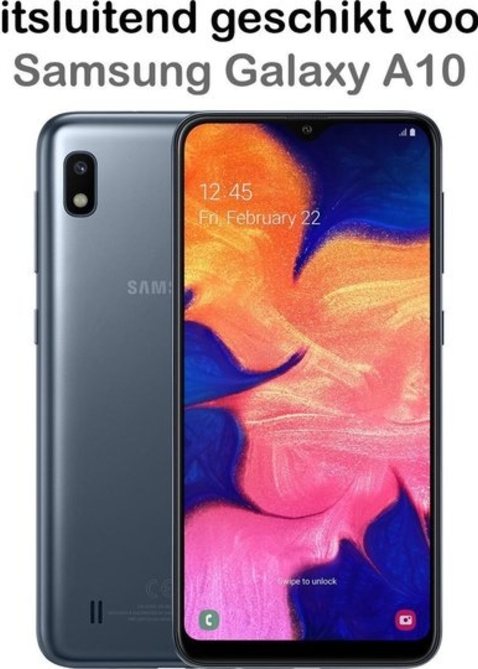 BTH Hoesje Geschikt voor Samsung A10 Hoesje Siliconen Case Hoes Met 2x Screenprotector - Hoes Geschikt voor Samsung Galaxy A10 Hoes Cover Case - Transparant