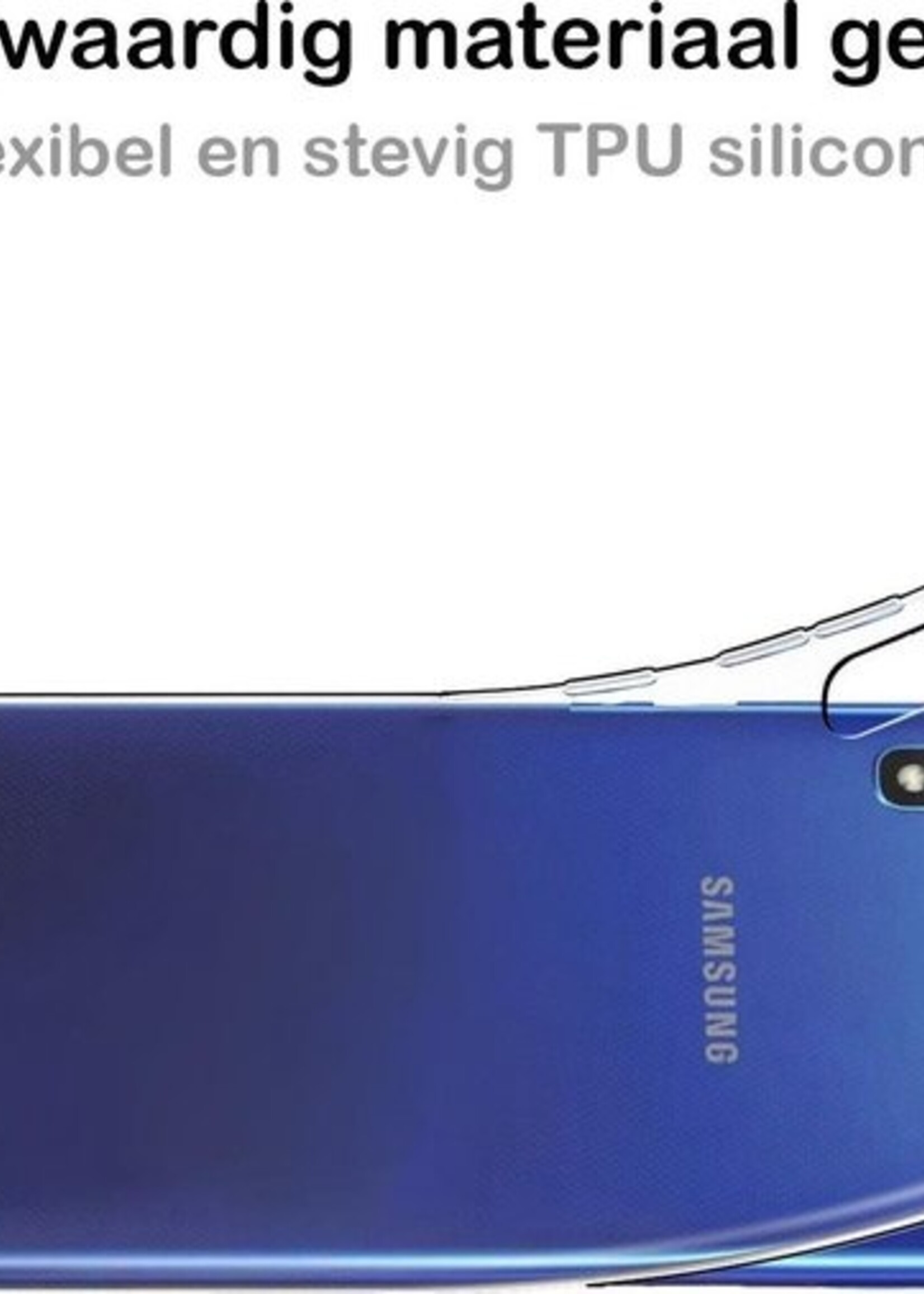 BTH Hoesje Geschikt voor Samsung A10 Hoesje Siliconen Case Hoes Met 2x Screenprotector - Hoes Geschikt voor Samsung Galaxy A10 Hoes Cover Case - Transparant