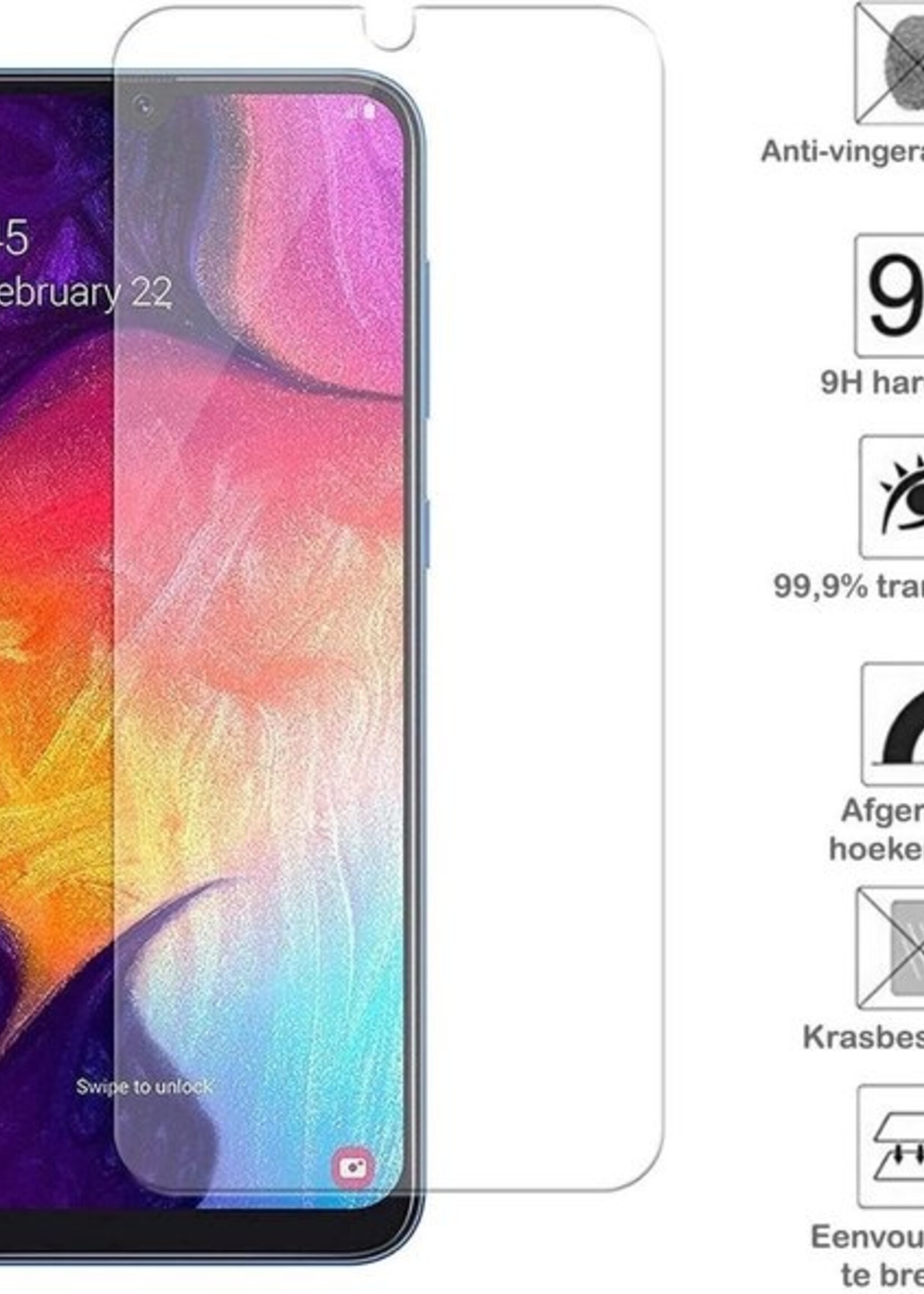 BTH Hoesje Geschikt voor Samsung A10 Hoesje Siliconen Case Hoes Met 2x Screenprotector - Hoes Geschikt voor Samsung Galaxy A10 Hoes Cover Case - Transparant