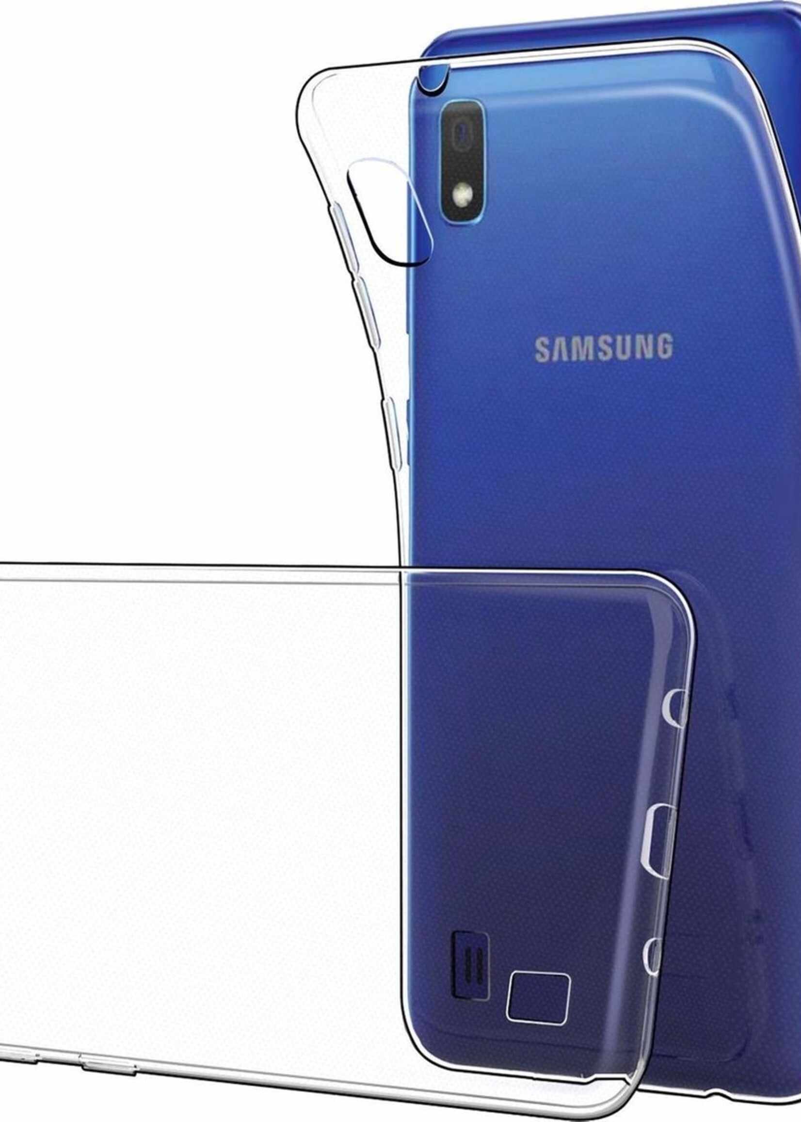BTH Hoesje Geschikt voor Samsung M10/A10 Hoesje Siliconen Case Hoes - Hoes Geschikt voor Samsung Galaxy M10/A10 Hoes Cover Case - Transparant