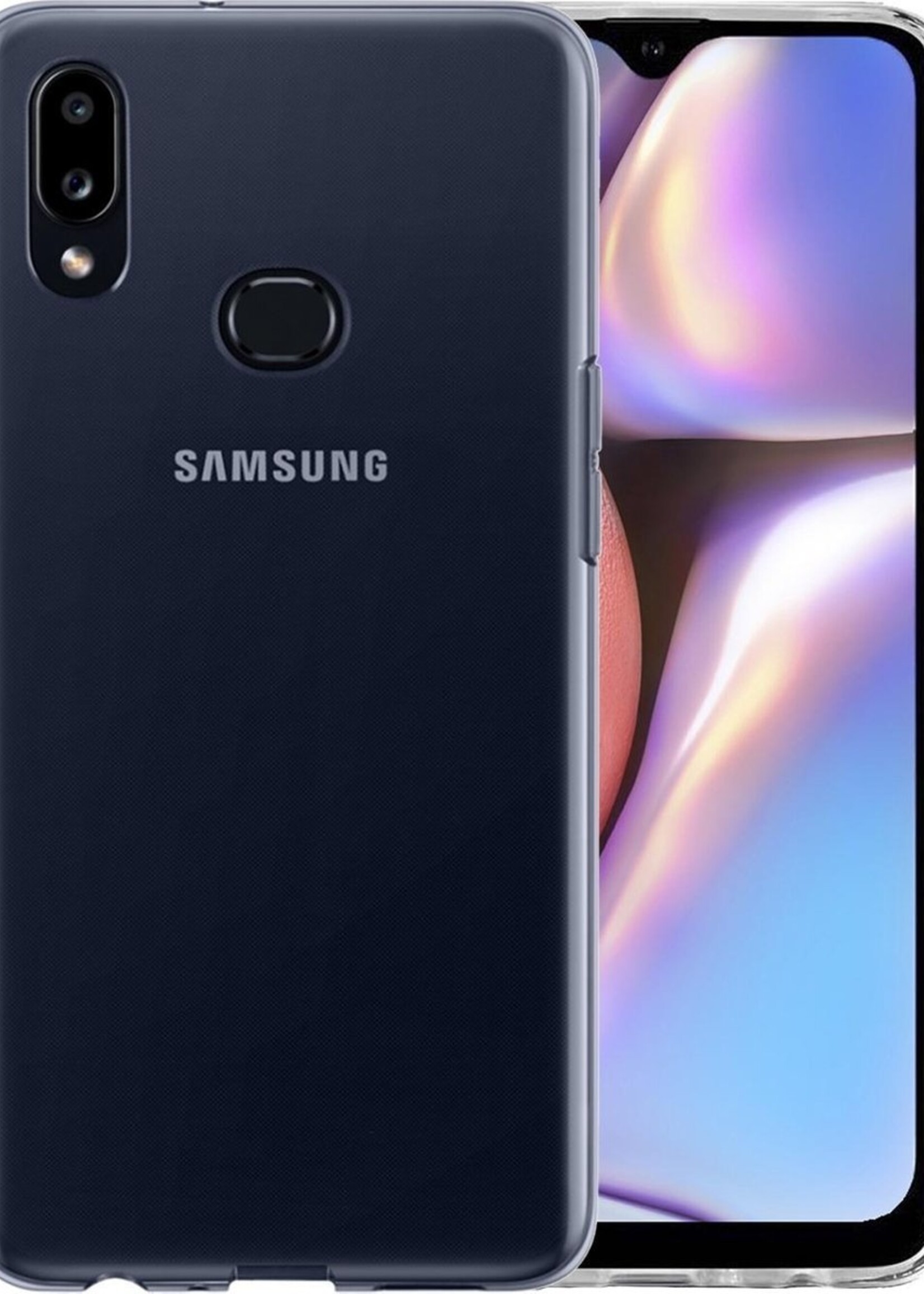 BTH Hoesje Geschikt voor Samsung A10s Hoesje Siliconen Case Hoes - Hoes Geschikt voor Samsung Galaxy A10s Hoes Cover Case - Transparant