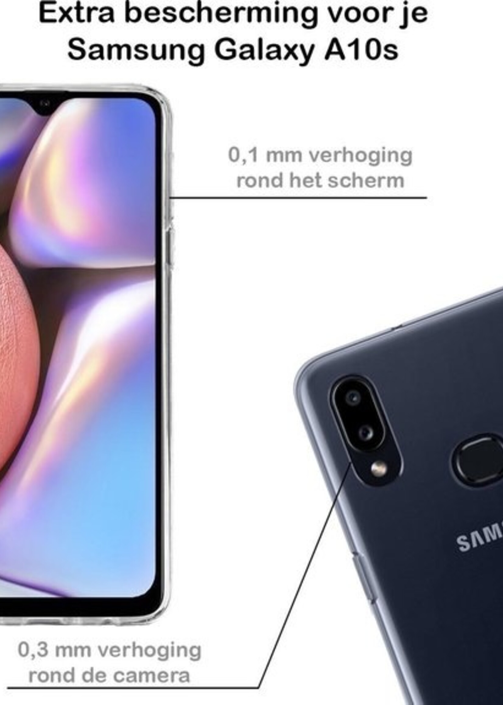 BTH Hoesje Geschikt voor Samsung A10s Hoesje Siliconen Case Hoes - Hoes Geschikt voor Samsung Galaxy A10s Hoes Cover Case - Transparant