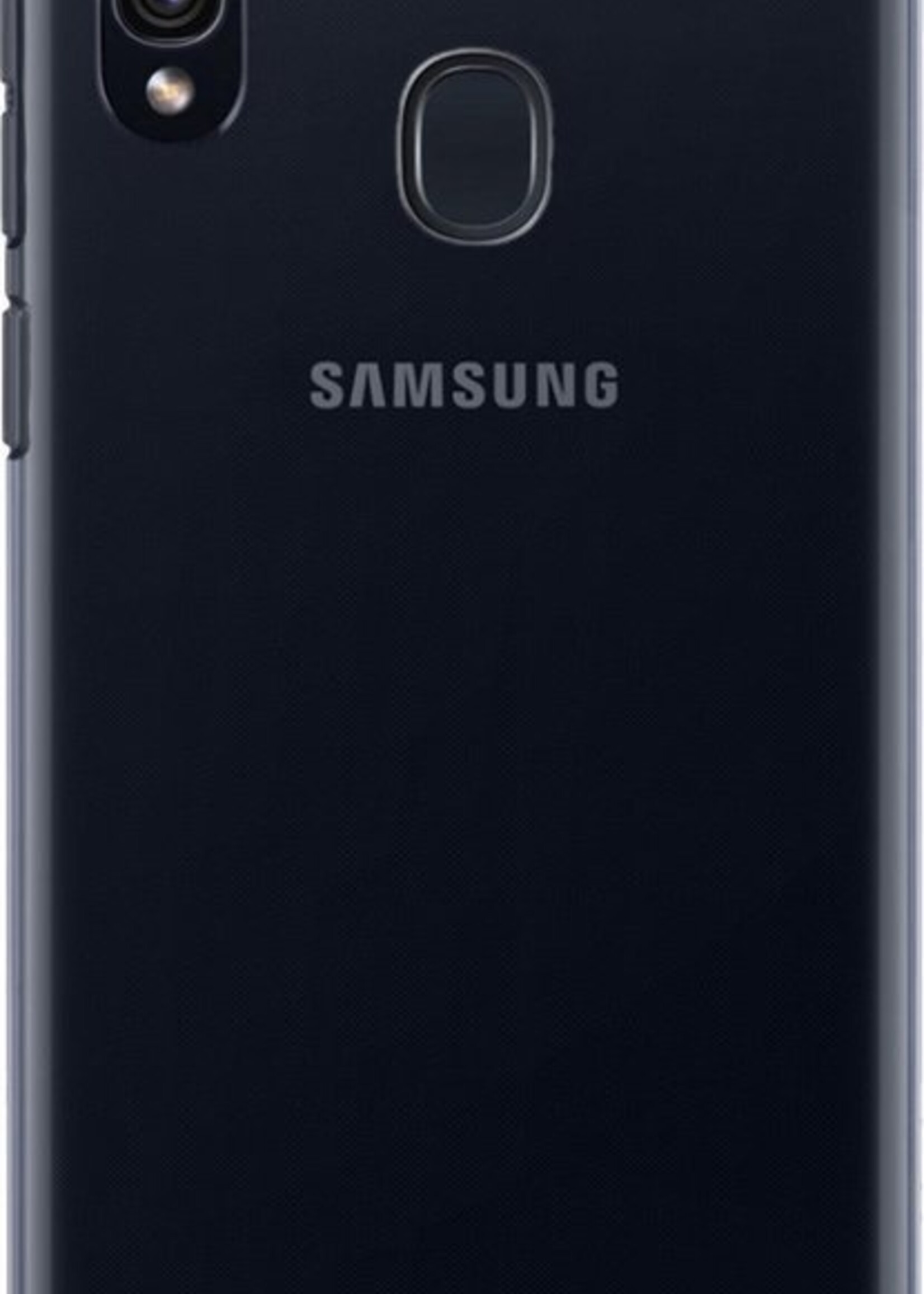 BTH Hoesje Geschikt voor Samsung A20 Hoesje Siliconen Case Hoes Met Screenprotector - Hoes Geschikt voor Samsung Galaxy A20 Hoes Cover Case - Transparant