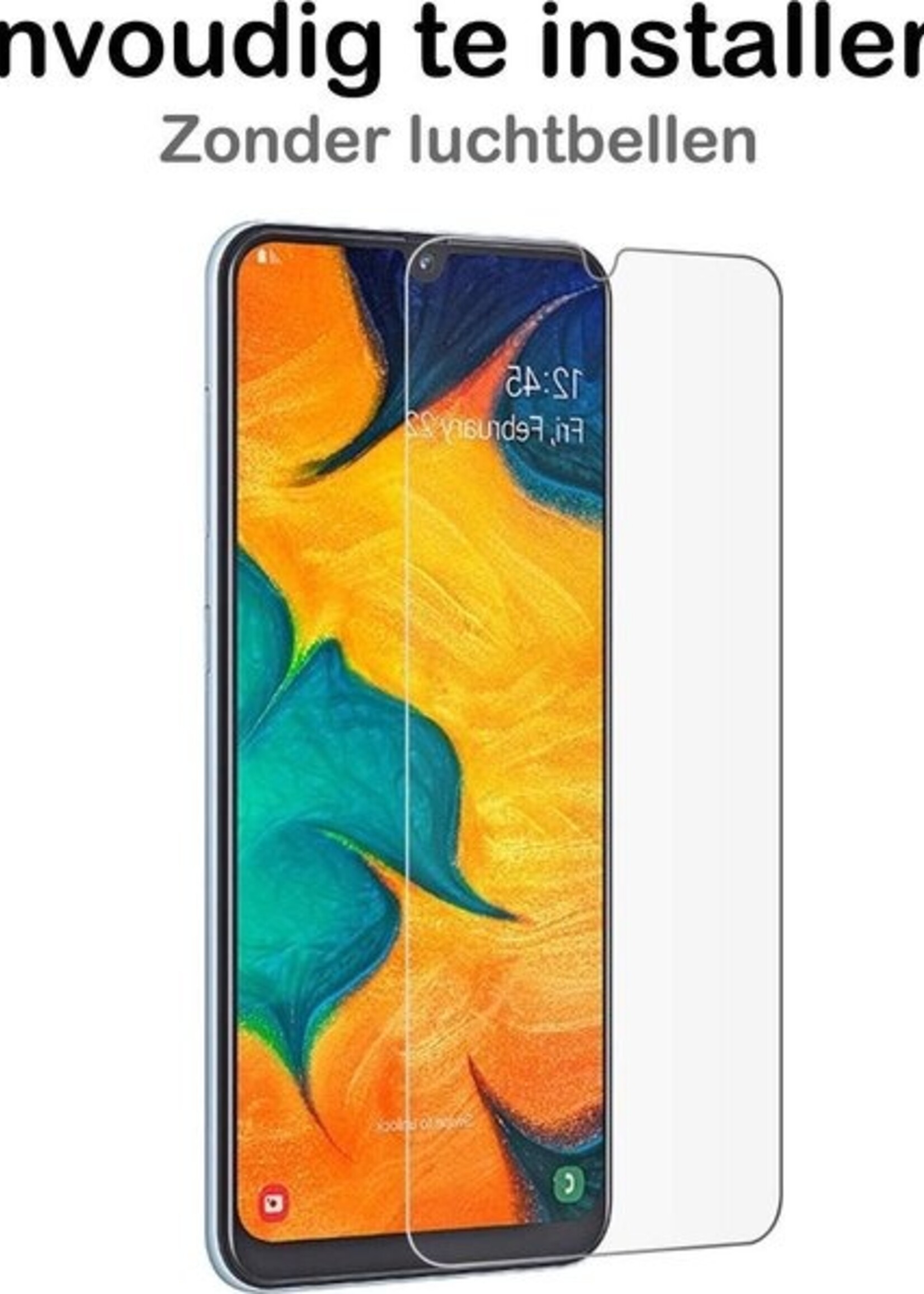 BTH Hoesje Geschikt voor Samsung A30 Hoesje Siliconen Case Hoes Met Screenprotector - Hoes Geschikt voor Samsung Galaxy A30 Hoes Cover Case - Transparant