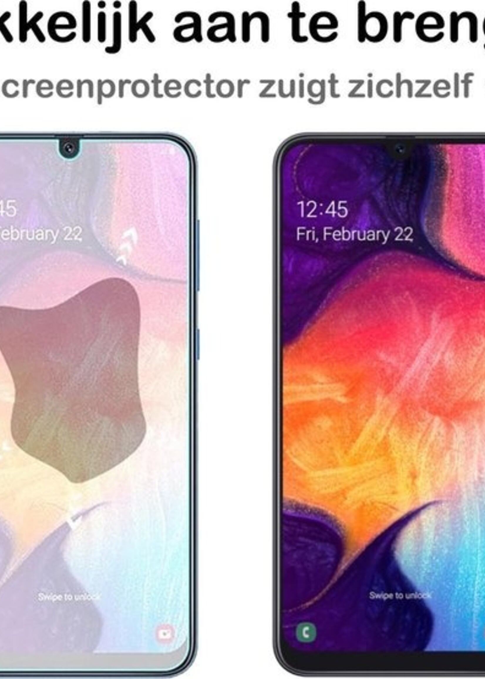 BTH Hoesje Geschikt voor Samsung A30s Hoesje Siliconen Case Hoes Met Screenprotector - Hoes Geschikt voor Samsung Galaxy A30s Hoes Cover Case - Transparant