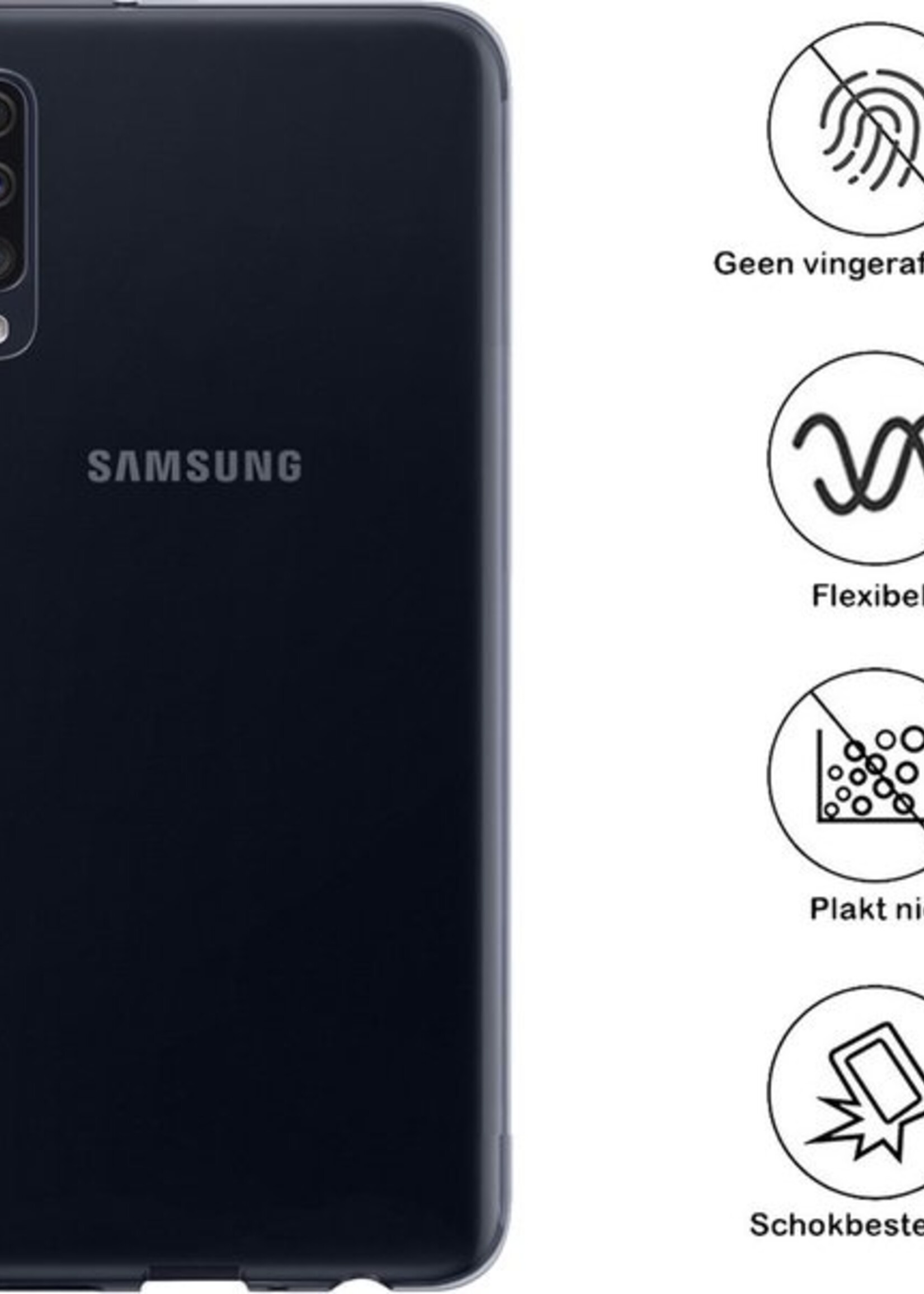 BTH Hoesje Geschikt voor Samsung A30s Hoesje Siliconen Case Hoes Met Screenprotector - Hoes Geschikt voor Samsung Galaxy A30s Hoes Cover Case - Transparant