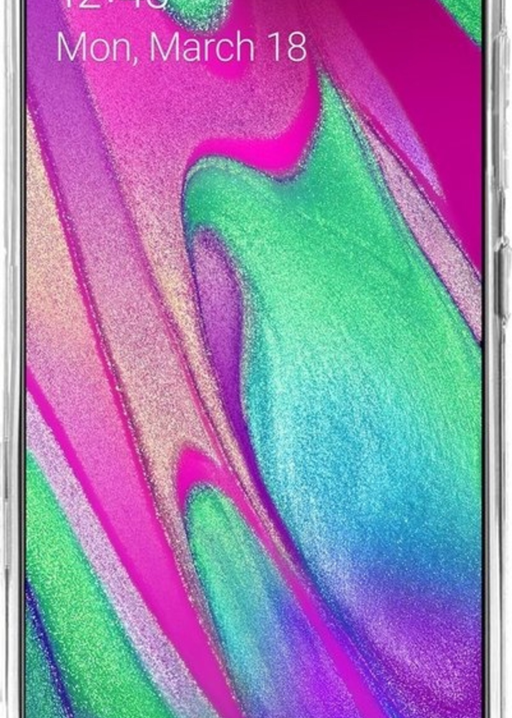 BTH Hoesje Geschikt voor Samsung A40 Hoesje Siliconen Case Hoes Met 2x Screenprotector - Hoes Geschikt voor Samsung Galaxy A40 Hoes Cover Case - Transparant