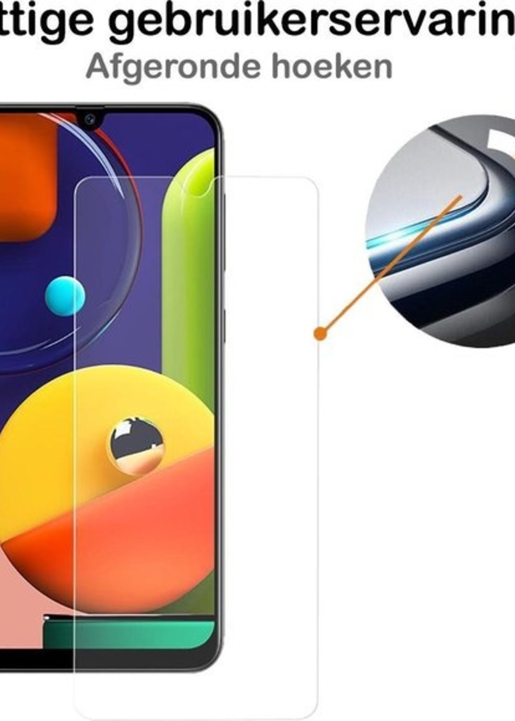 BTH Hoesje Geschikt voor Samsung A50s Hoesje Siliconen Case Hoes Met Screenprotector - Hoes Geschikt voor Samsung Galaxy A50s Hoes Cover Case - Transparant