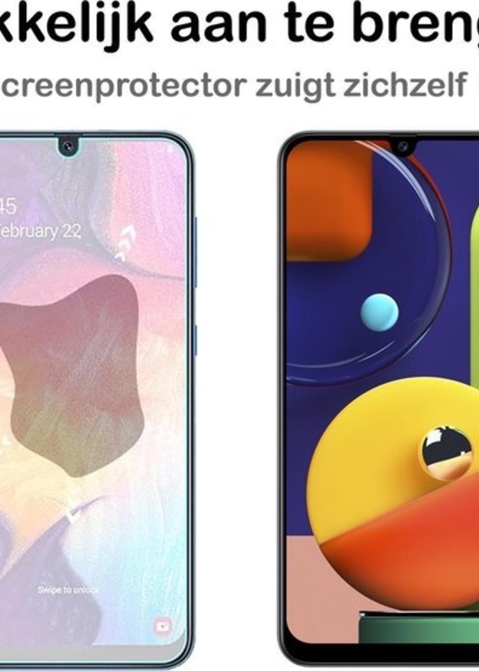 BTH Hoesje Geschikt voor Samsung A50s Hoesje Siliconen Case Hoes Met 2x Screenprotector - Hoes Geschikt voor Samsung Galaxy A50s Hoes Cover Case - Transparant