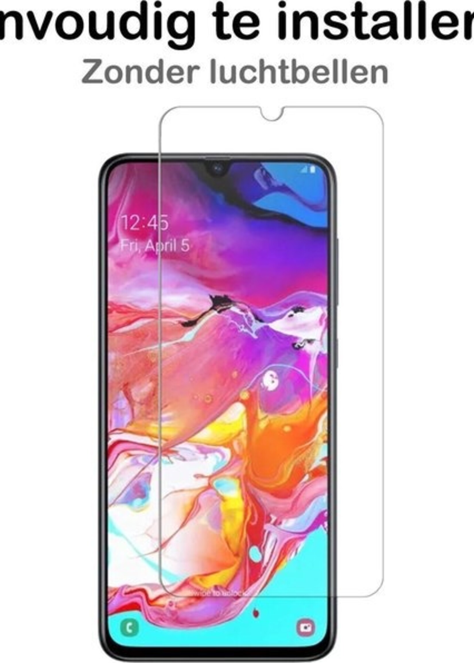 BTH Hoesje Geschikt voor Samsung A70 Hoesje Siliconen Case Hoes Met Screenprotector - Hoes Geschikt voor Samsung Galaxy A70 Hoes Cover Case - Transparant