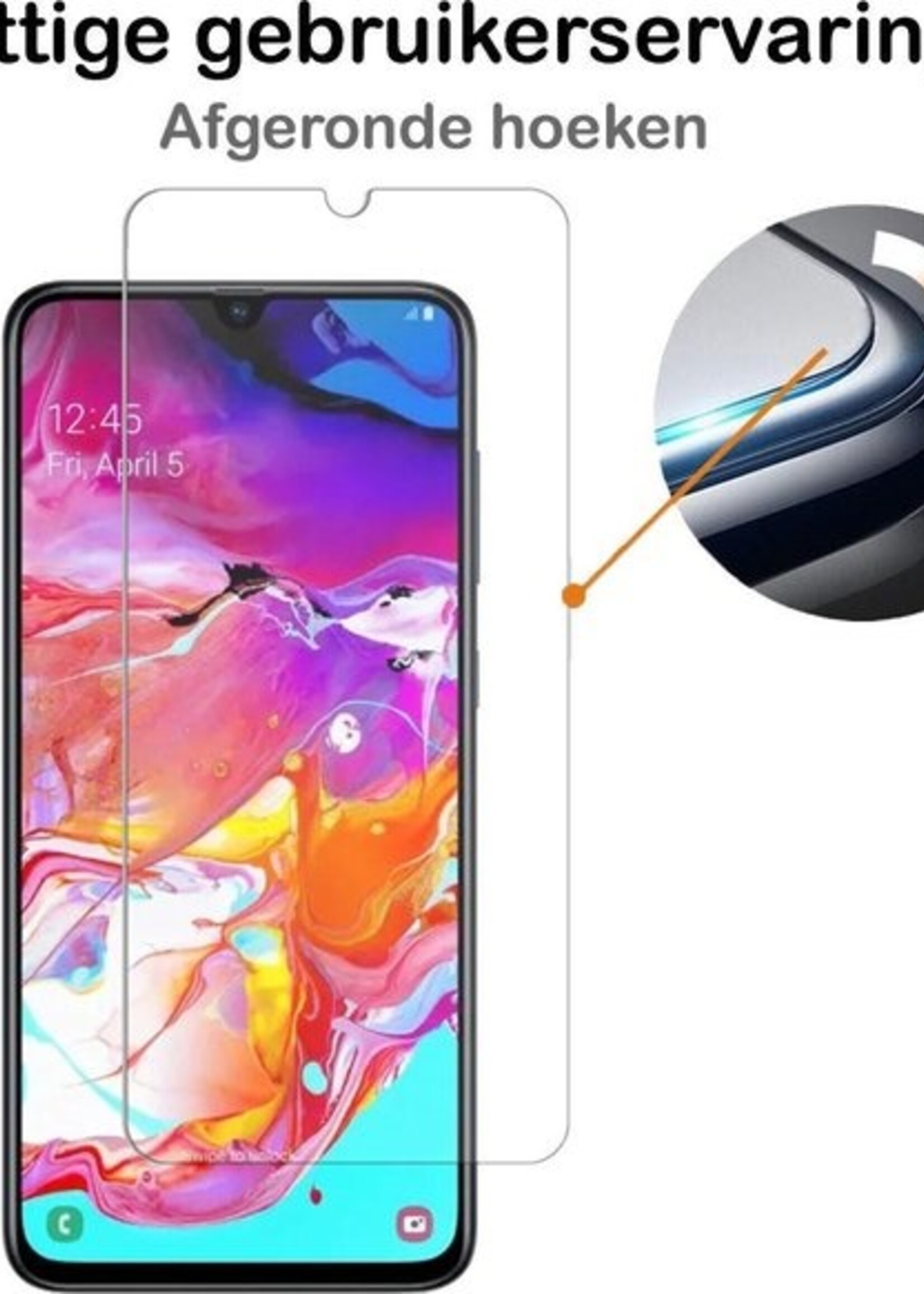 BTH Hoesje Geschikt voor Samsung A70 Hoesje Siliconen Case Hoes Met 2x Screenprotector - Hoes Geschikt voor Samsung Galaxy A70 Hoes Cover Case - Transparant