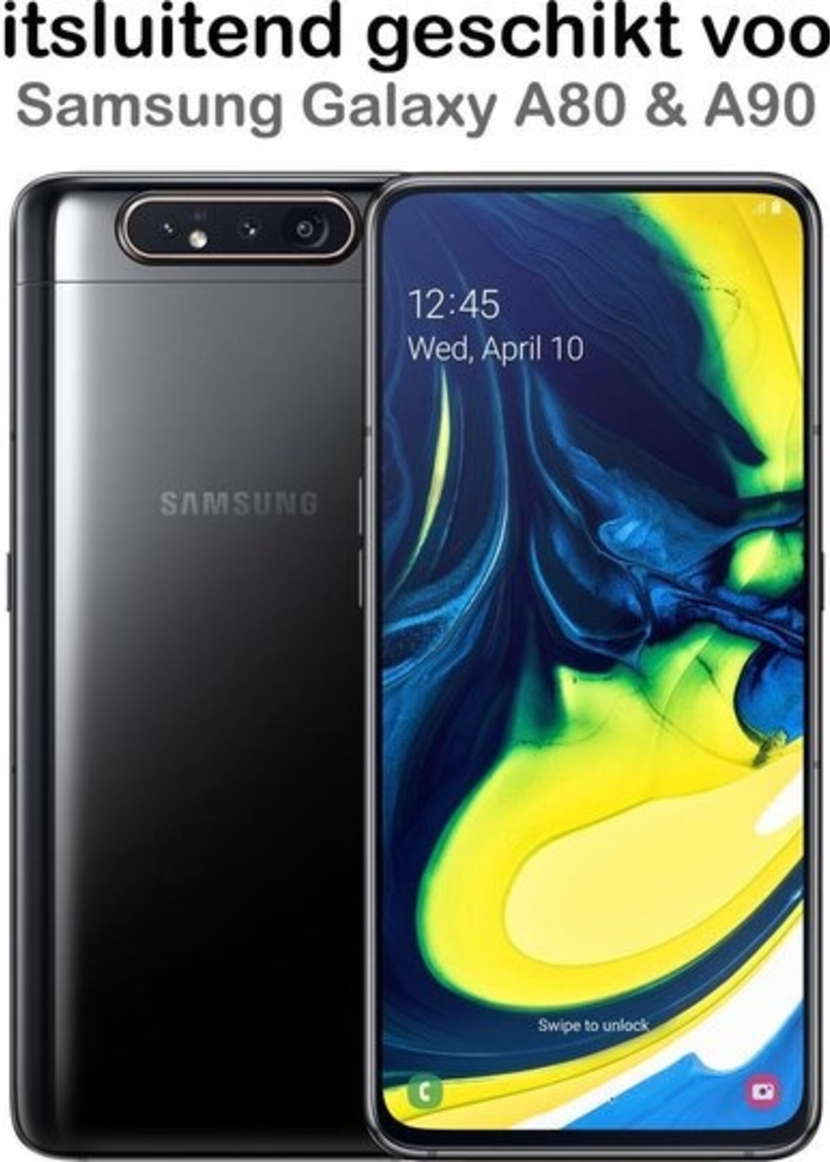 BTH Hoesje Geschikt voor Samsung A80/A90 Hoesje Siliconen Case Hoes - Hoes Geschikt voor Samsung Galaxy A80/A90 Hoes Cover Case - Transparant
