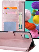 BTH BTH Samsung Galaxy A51 Hoesje Bookcase - Rosé Goud
