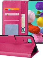 BTH BTH Samsung Galaxy A51 Hoesje Bookcase - Donkerroze