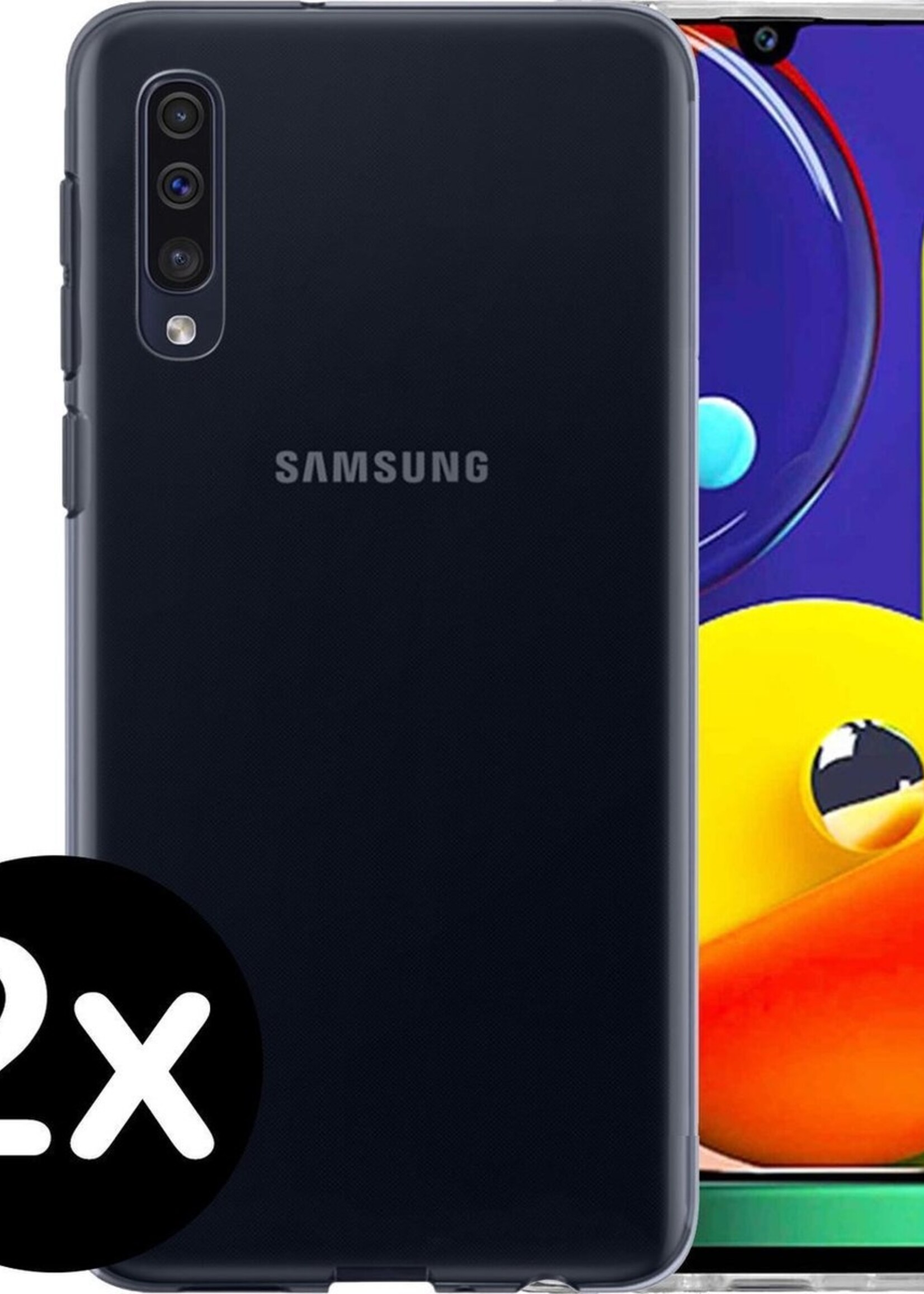 BTH Hoesje Geschikt voor Samsung A50s Hoesje Siliconen Case Hoes - Hoes Geschikt voor Samsung Galaxy A50s Hoes Cover Case - Transparant - 2 PACK