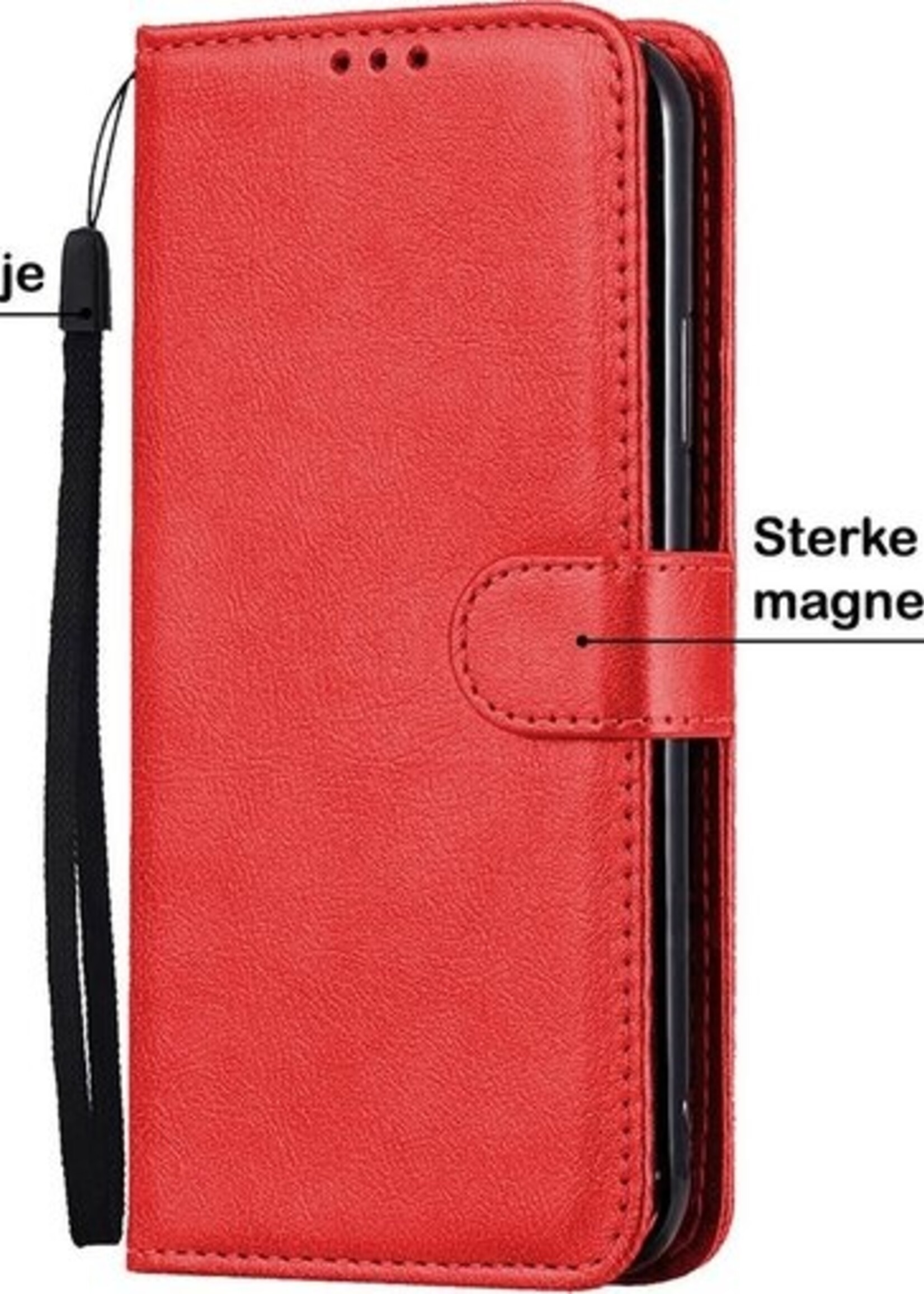 BTH Hoesje Geschikt voor Samsung A71 Hoesje Book Case Hoes Portemonnee Cover Walletcase - Hoes Geschikt voor Samsung Galaxy A71 Hoes Bookcase Hoesje - Rood