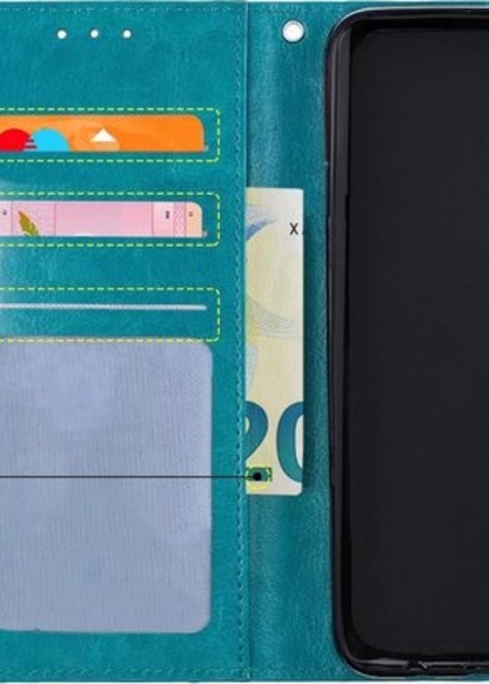 BTH Hoesje Geschikt voor Samsung A71 Hoesje Book Case Hoes Portemonnee Cover Walletcase - Hoes Geschikt voor Samsung Galaxy A71 Hoes Bookcase Hoesje - Turquoise