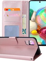 BTH BTH Samsung Galaxy A71 Hoesje Bookcase - Rosé Goud
