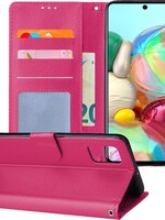 BTH BTH Samsung Galaxy A71 Hoesje Bookcase - Donkerroze