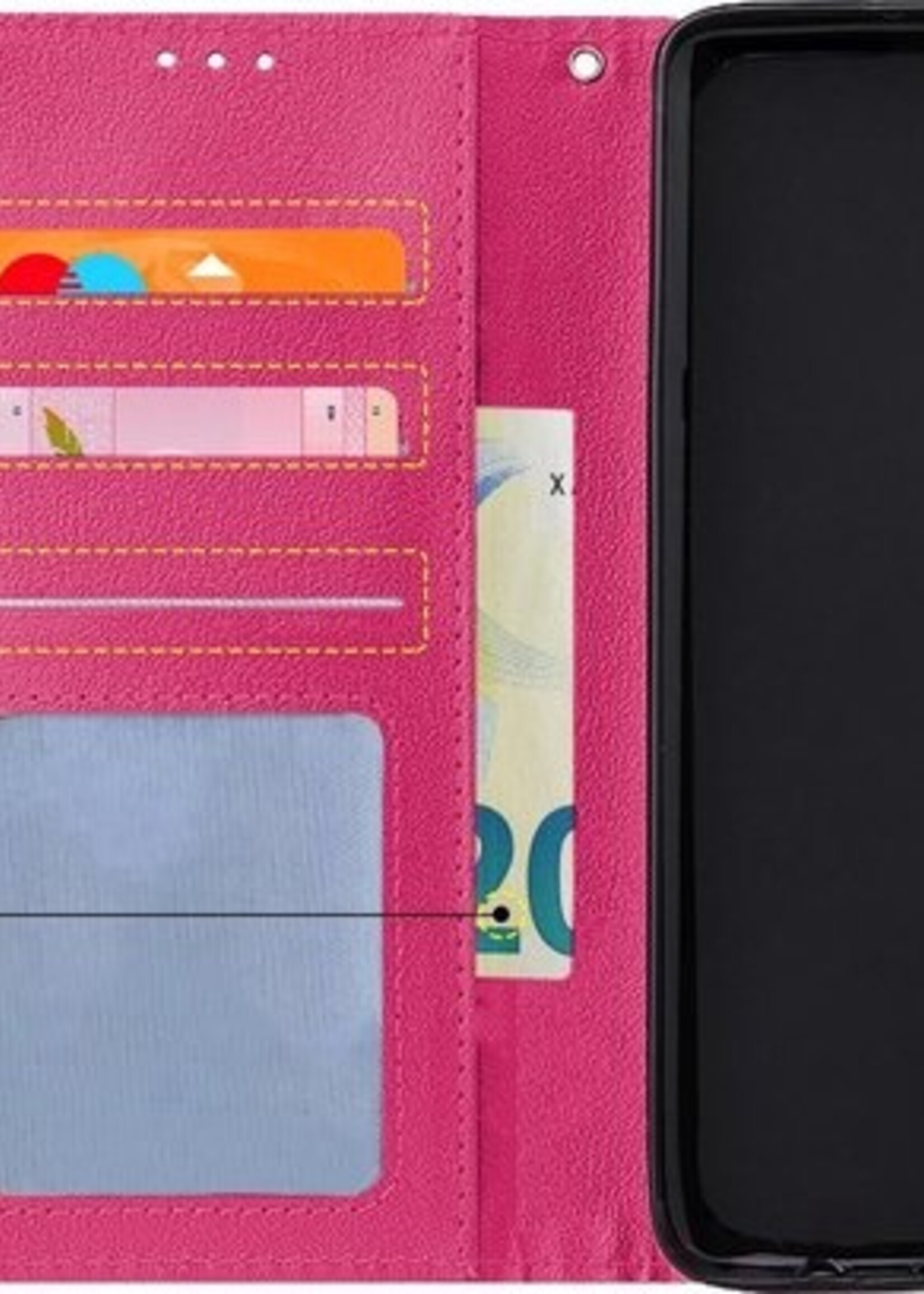 BTH Hoesje Geschikt voor Samsung A71 Hoesje Book Case Hoes Portemonnee Cover Walletcase - Hoes Geschikt voor Samsung Galaxy A71 Hoes Bookcase Hoesje - Roze