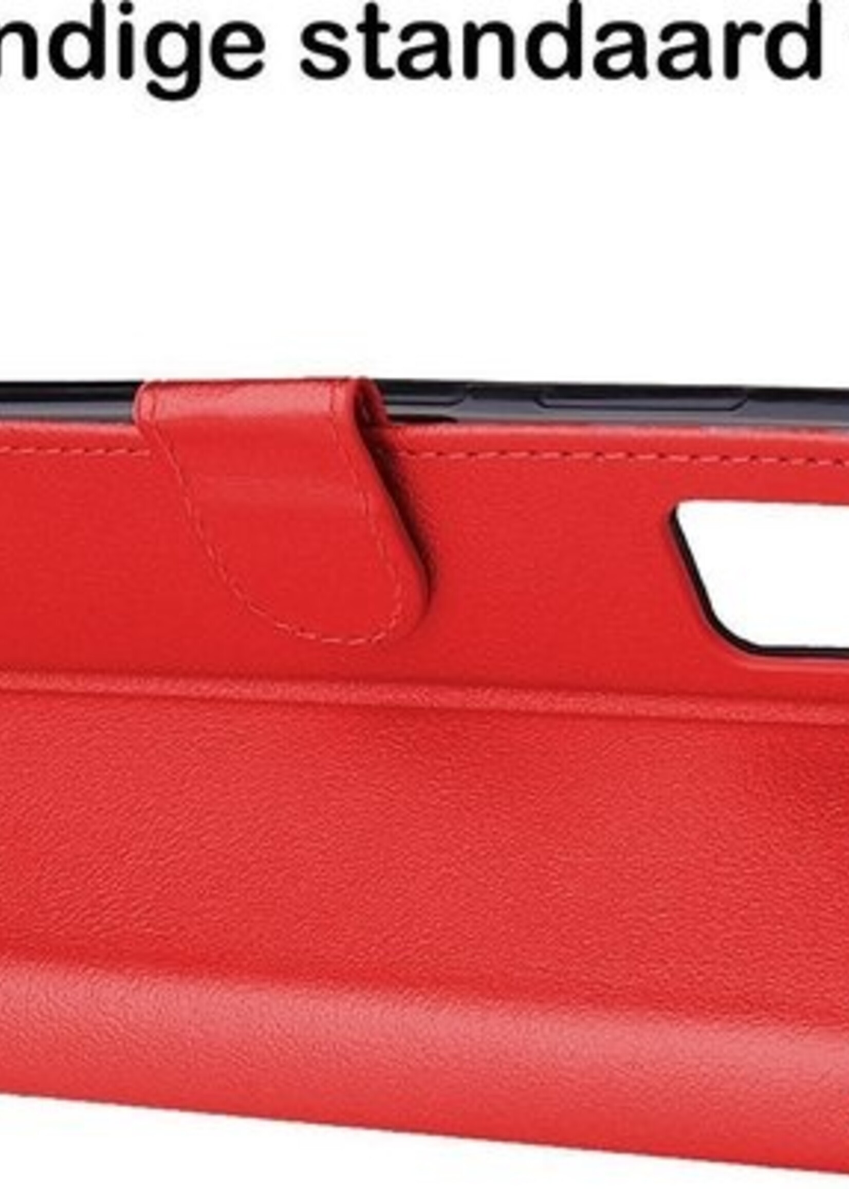 BTH Hoesje Geschikt voor Samsung A51 Hoesje Book Case Hoes Portemonnee Cover Walletcase Met Screenprotector - Hoes Geschikt voor Samsung Galaxy A51 Hoes Bookcase Hoesje - Rood