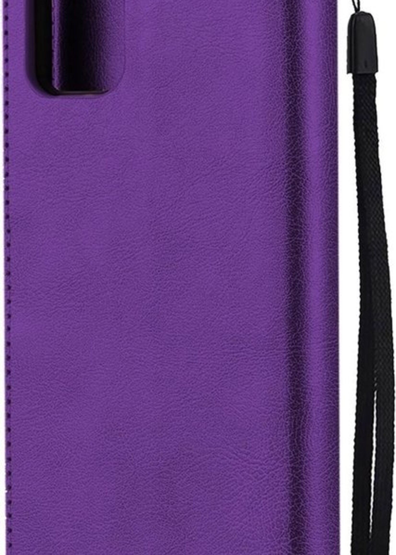 BTH Hoesje Geschikt voor Samsung A51 Hoesje Book Case Hoes Portemonnee Cover Walletcase Met Screenprotector - Hoes Geschikt voor Samsung Galaxy A51 Hoes Bookcase Hoesje - Paars