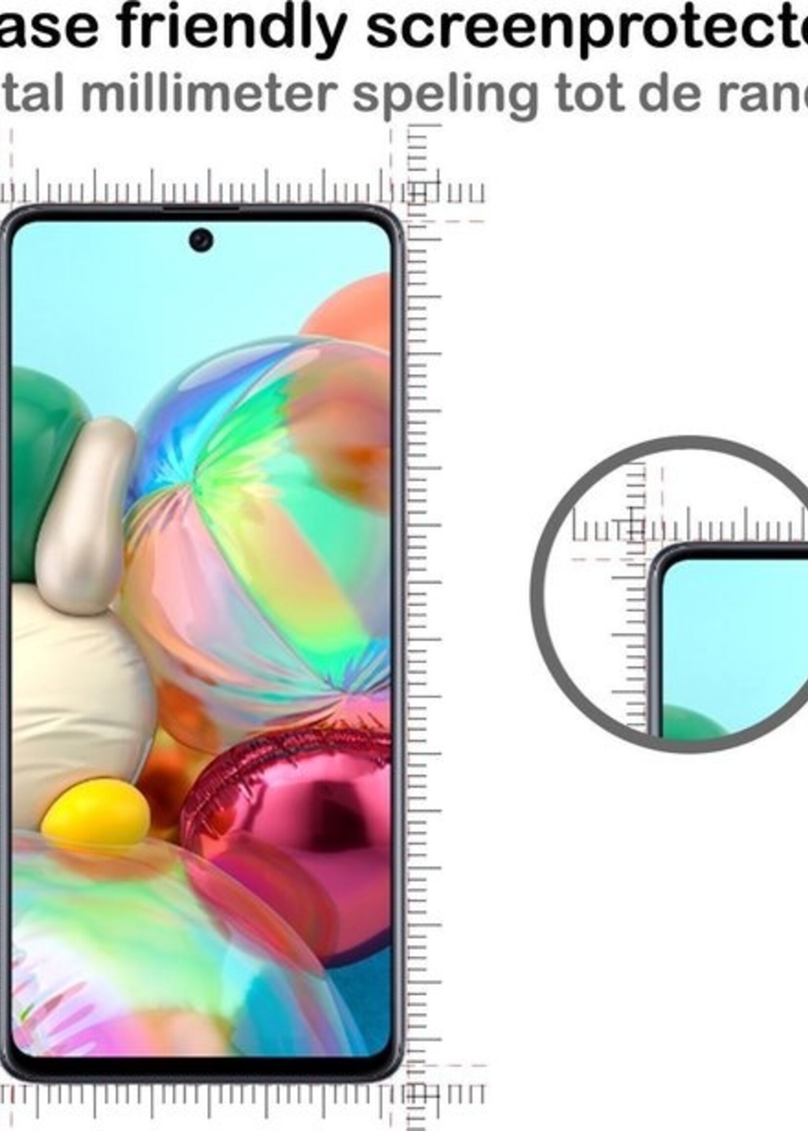 BTH Hoesje Geschikt voor Samsung A71 Hoesje Book Case Hoes Portemonnee Cover Walletcase Met Screenprotector - Hoes Geschikt voor Samsung Galaxy A71 Hoes Bookcase Hoesje - Bruin