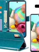 BTH BTH Samsung Galaxy A71 Hoesje Bookcase Turquoise Met Screenprotector