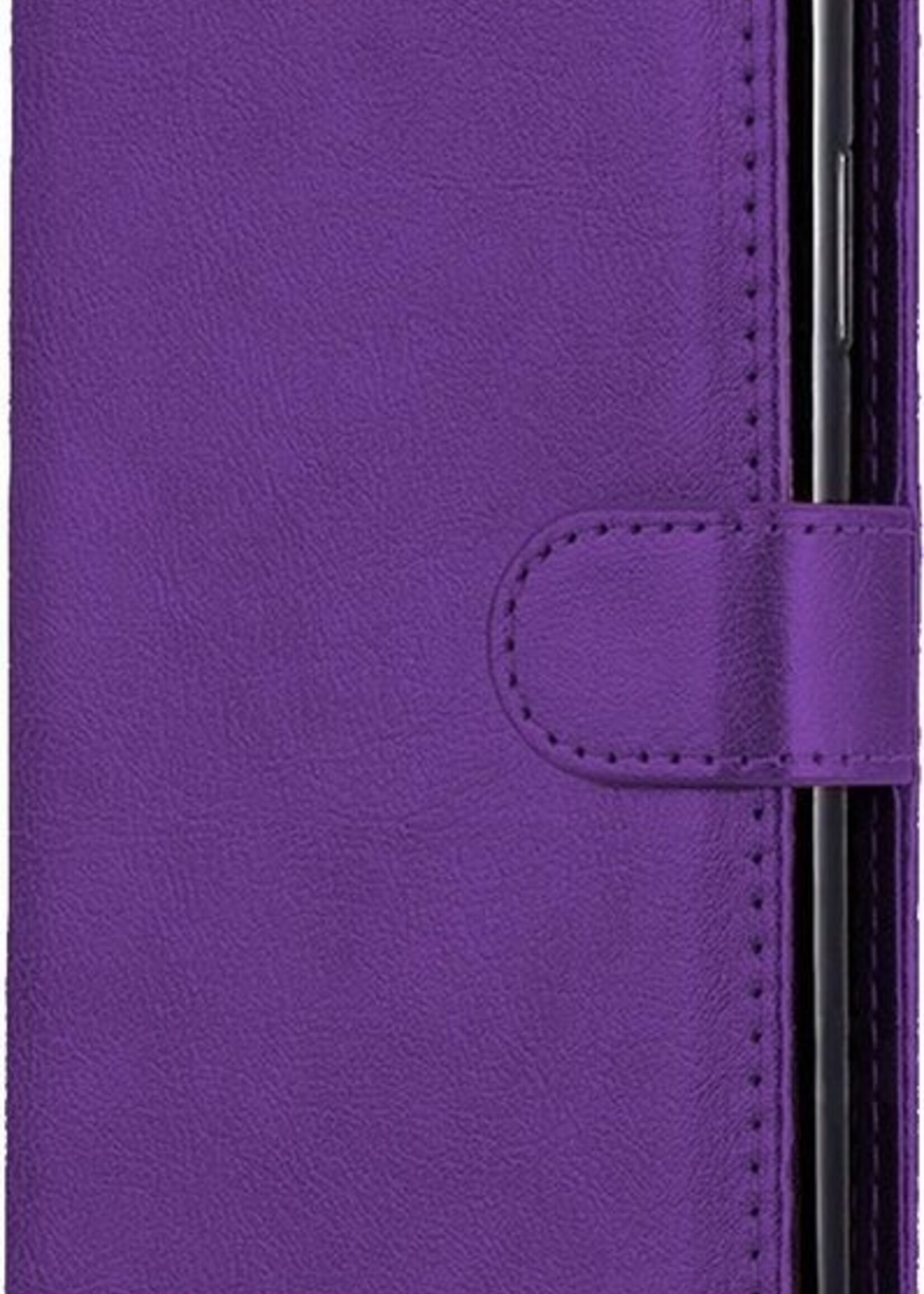 BTH Hoesje Geschikt voor Samsung A71 Hoesje Book Case Hoes Portemonnee Cover Walletcase Met Screenprotector - Hoes Geschikt voor Samsung Galaxy A71 Hoes Bookcase Hoesje - Paars