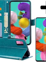 BTH BTH Samsung Galaxy A51 Hoesje Bookcase Turquoise Met 2x Screenprotector