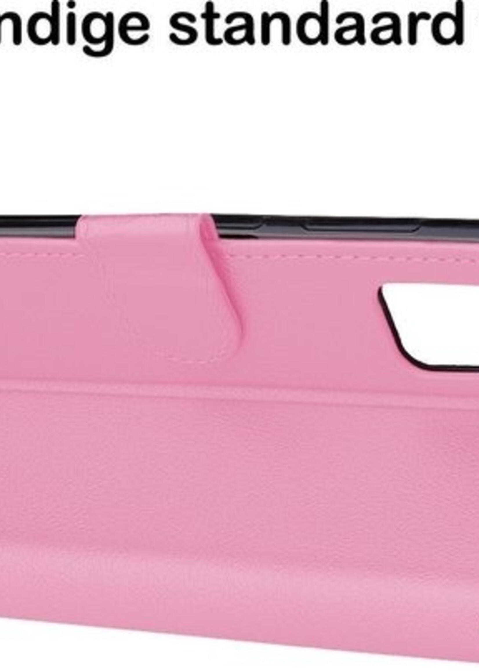 BTH Hoesje Geschikt voor Samsung A51 Hoesje Book Case Hoes Portemonnee Cover Walletcase Met 2x Screenprotector - Hoes Geschikt voor Samsung Galaxy A51 Hoes Bookcase Hoesje - Lichtroze