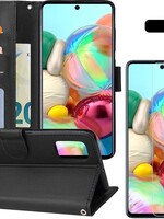 BTH BTH Samsung Galaxy A71 Hoesje Bookcase Zwart Met 2x Screenprotector