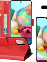 BTH BTH Samsung Galaxy A71 Hoesje Bookcase Rood Met 2x Screenprotector