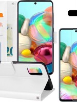 BTH BTH Samsung Galaxy A71 Hoesje Bookcase Wit Met 2x Screenprotector