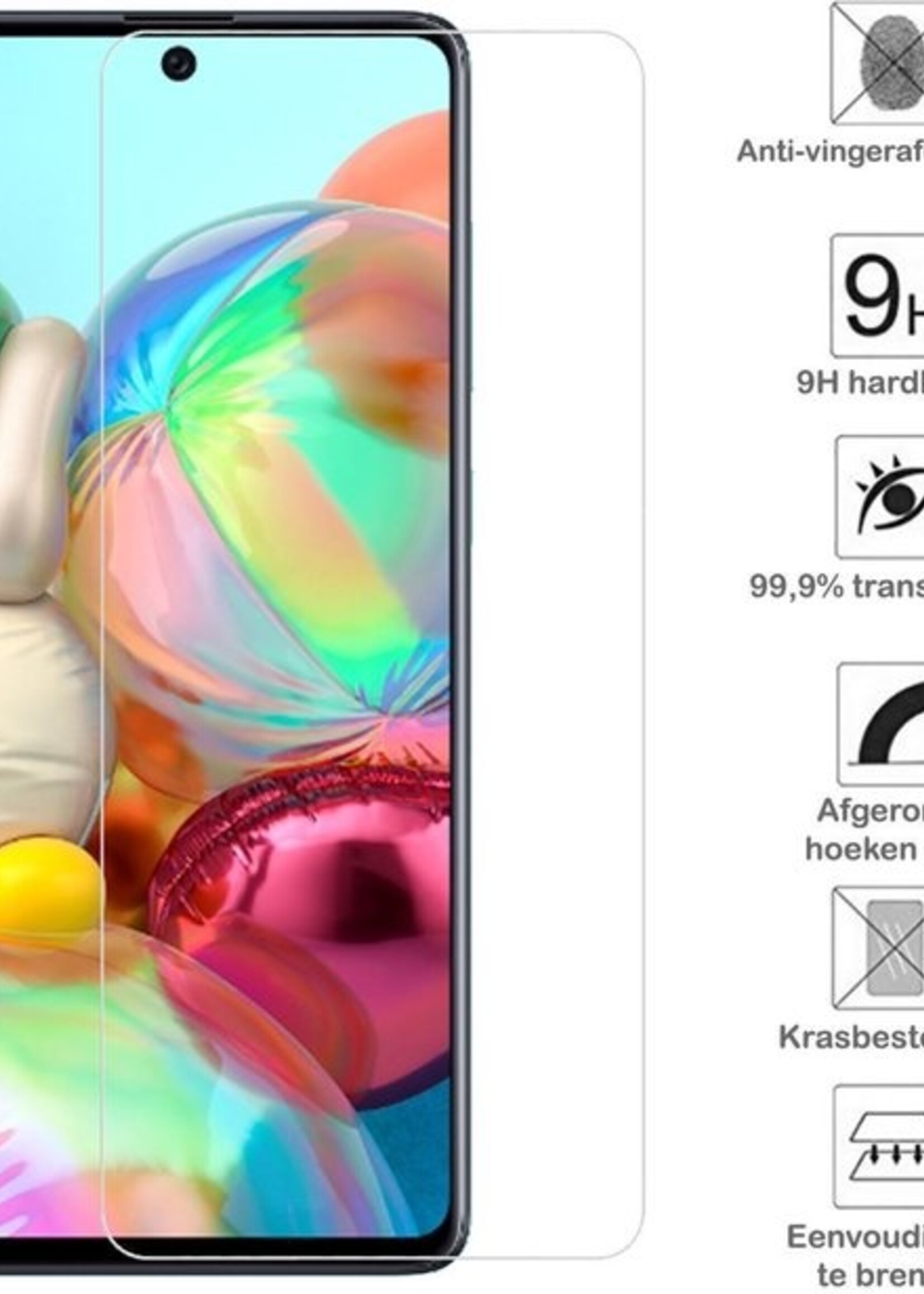 BTH Hoesje Geschikt voor Samsung A71 Hoesje Book Case Hoes Portemonnee Cover Walletcase Met 2x Screenprotector - Hoes Geschikt voor Samsung Galaxy A71 Hoes Bookcase Hoesje - Paars