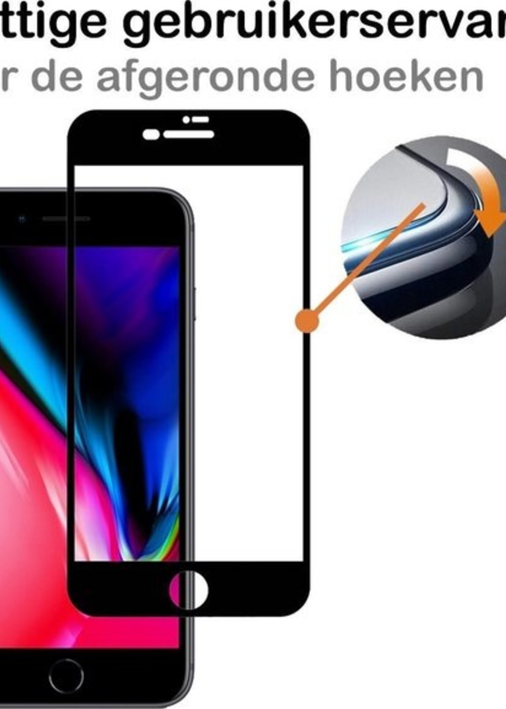 BTH Screenprotector Geschikt voor iPhone 8 Plus Screenprotector Glas Gehard Tempered Glass Full Cover - Screenprotector Geschikt voor iPhone 8 Plus Screen Protector Screen Cover