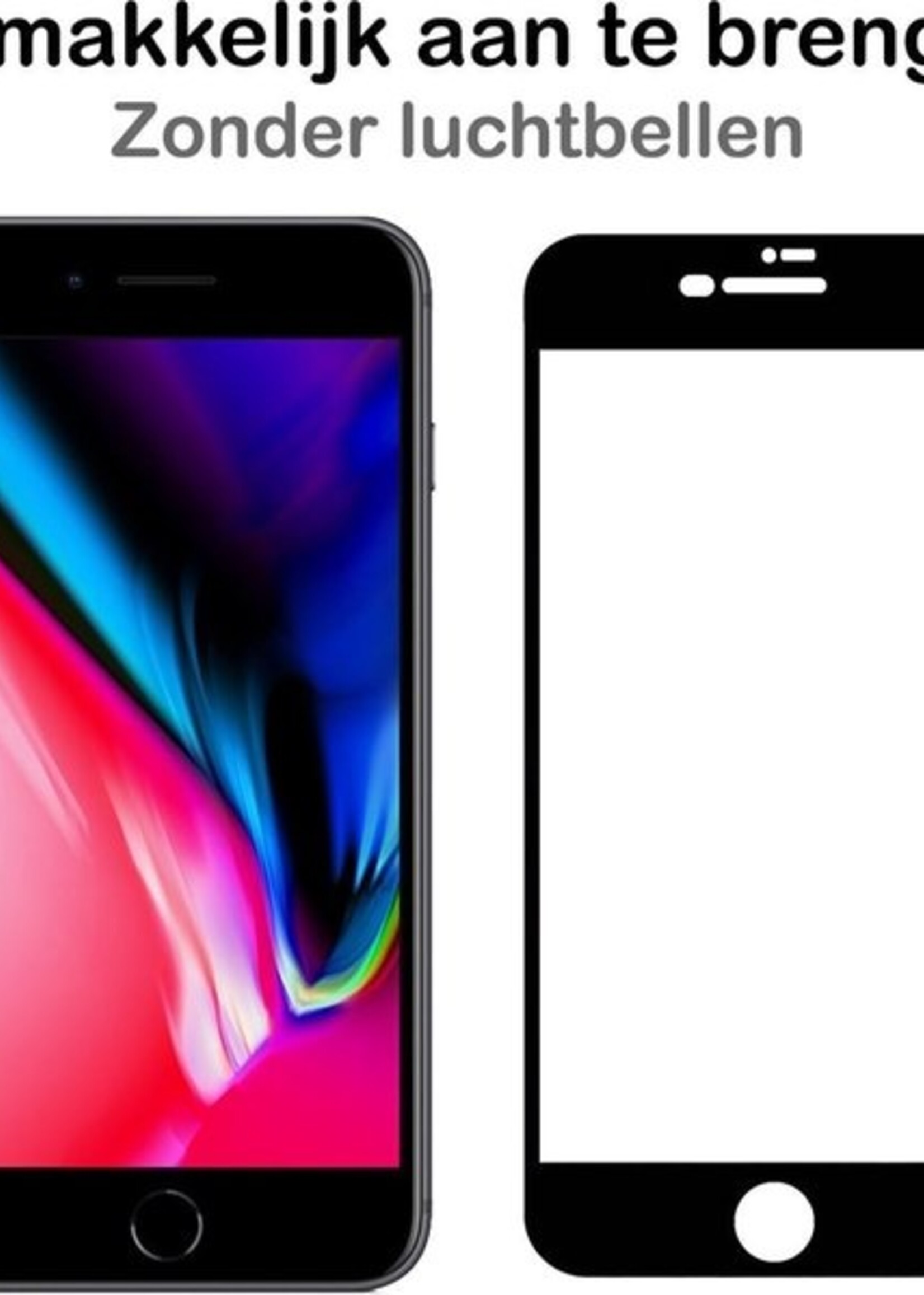 BTH Screenprotector Geschikt voor iPhone 8 Plus Screenprotector Glas Gehard Tempered Glass Full Cover - Screenprotector Geschikt voor iPhone 8 Plus Screen Protector Screen Cover