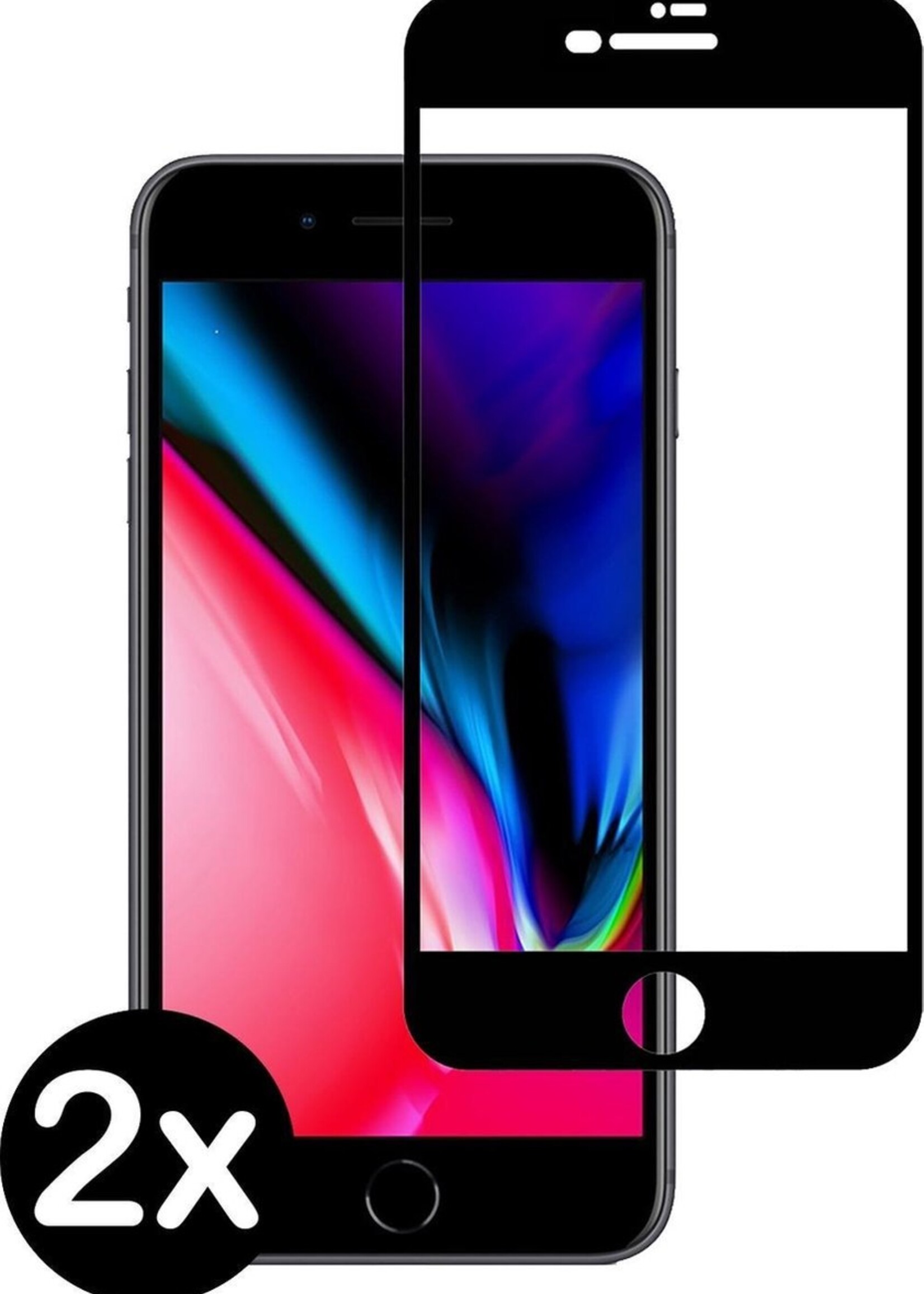 BTH Screenprotector Geschikt voor iPhone 6/7/8 Plus Screenprotector Glas Gehard Tempered Glass Full Cover - Screenprotector Geschikt voor iPhone 6/7/8 Plus Screen Protector Screen Cover - 2 PACK