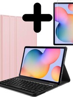 BTH BTH Samsung Galaxy Tab A S6 Lite Toetsenbord Hoes Keyboard cover met screenprotector - Rose Goud