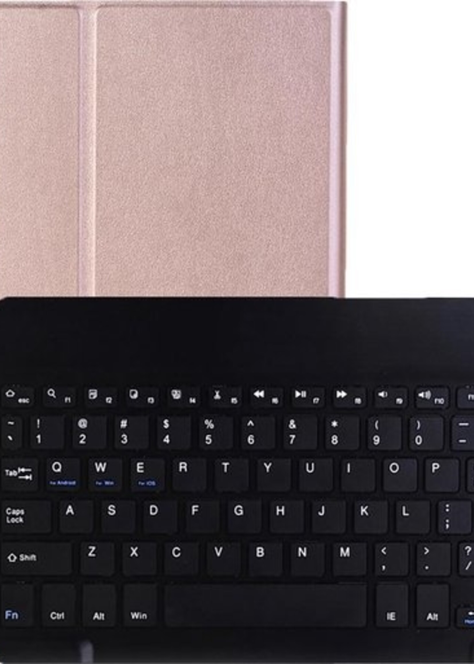 BTH Hoes Geschikt voor Samsung Galaxy Tab S6 Lite Hoes Toetsenbord Hoesje Keyboard Case Cover Met Screenprotector - Hoesje Geschikt voor Samsung Tab S6 Lite Hoes Toetsenbord Case - Rosé goud