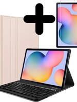BTH BTH Samsung Galaxy Tab A S6 Lite Toetsenbord Hoes Keyboard cover met screenprotector - Goud