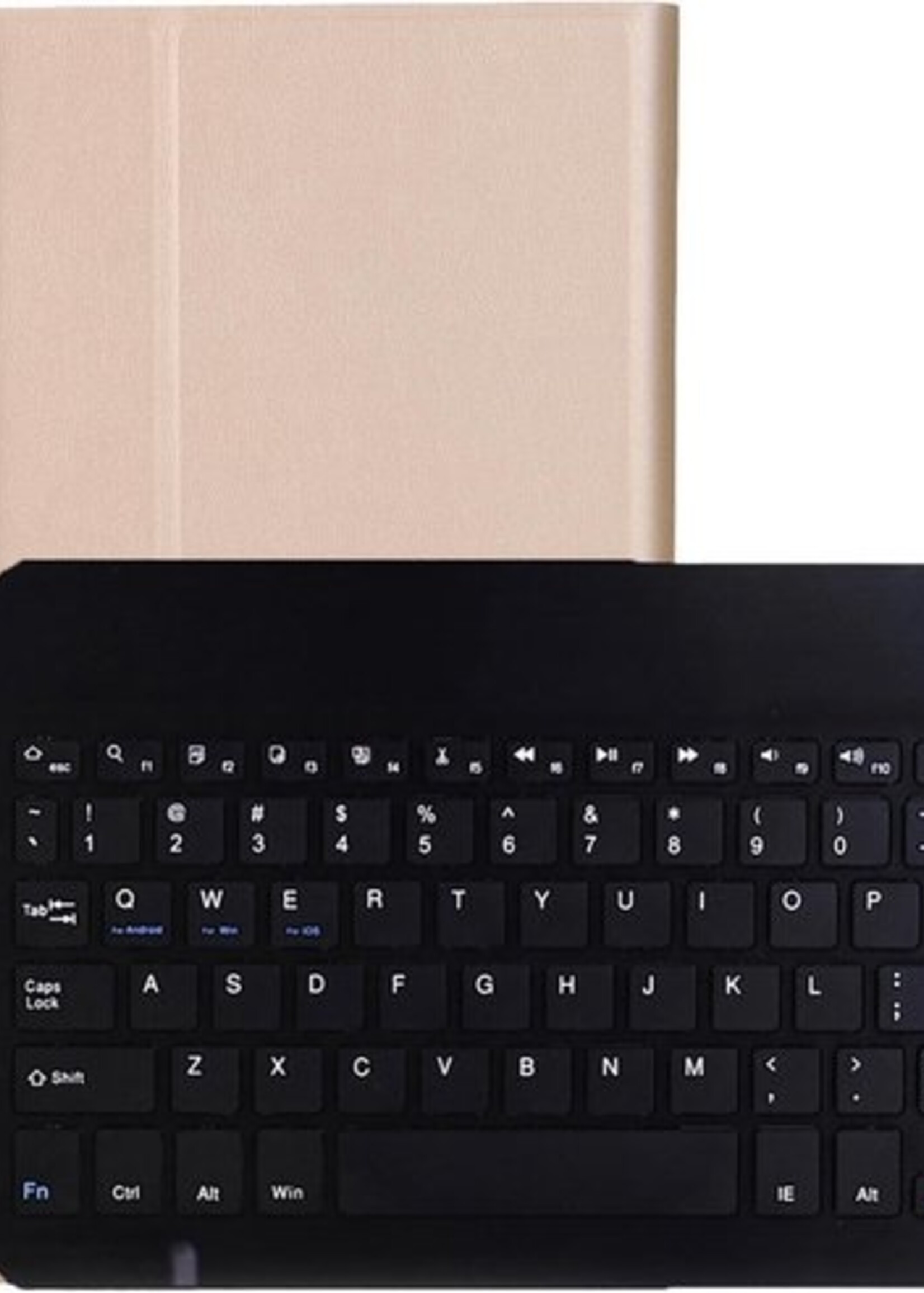 BTH Hoes Geschikt voor Samsung Galaxy Tab S6 Lite Hoes Toetsenbord Hoesje Keyboard Case Cover Met Screenprotector - Hoesje Geschikt voor Samsung Tab S6 Lite Hoes Toetsenbord Case - Goud