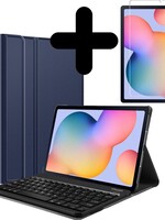 BTH BTH Samsung Galaxy Tab A S6 Lite Toetsenbord Hoes Keyboard cover met screenprotector - Donkerblauw