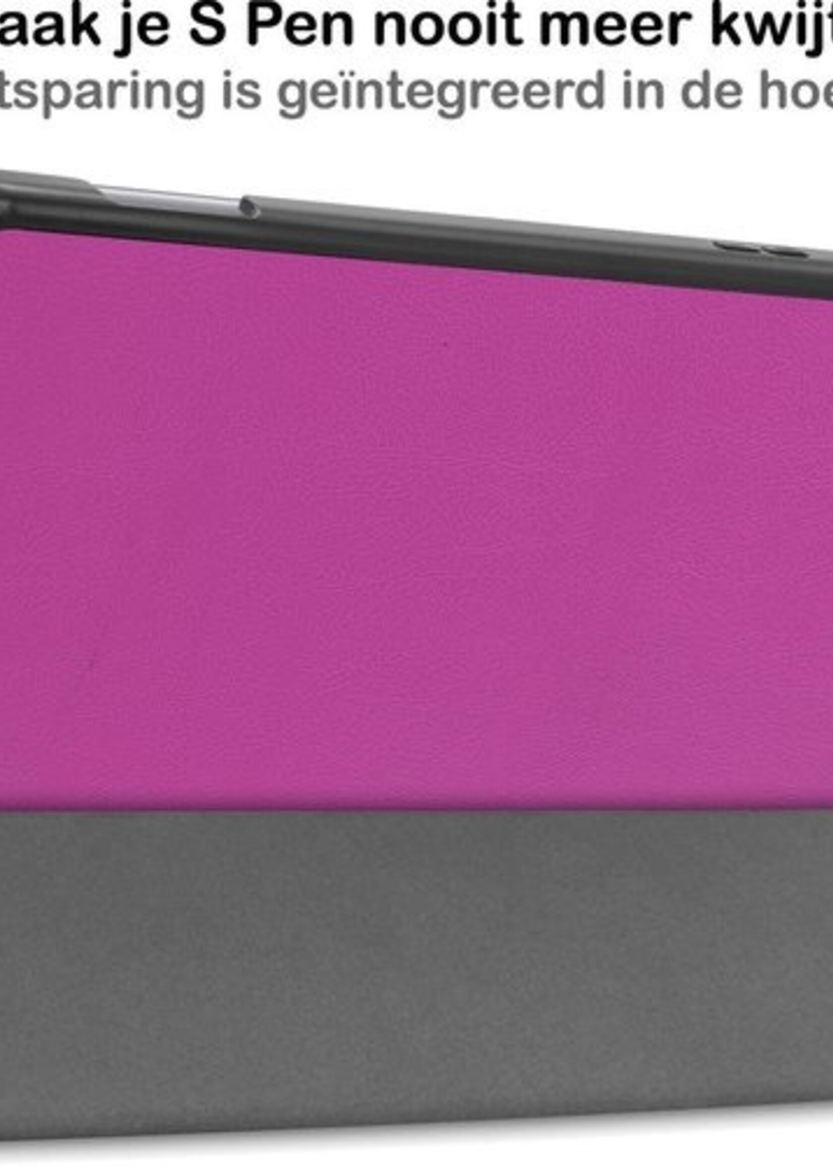 BTH Hoes Geschikt voor Samsung Galaxy Tab S6 Lite Hoes Book Case Hoesje Trifold Cover Met Uitsparing Geschikt voor S Pen - Hoesje Geschikt voor Samsung Tab S6 Lite Hoesje Bookcase - Paars